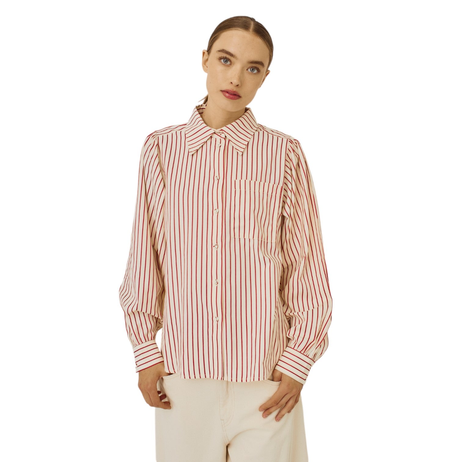 Norr Linna Shirt Shirts Red Stripes