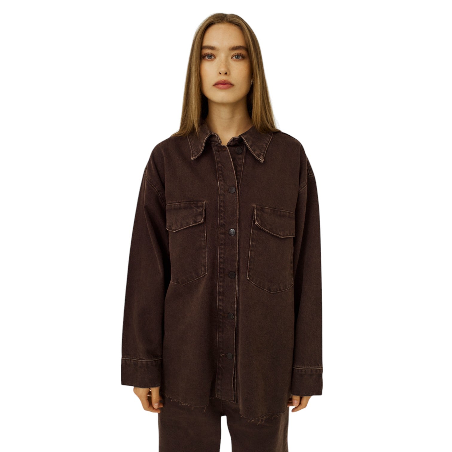 Norr Larissa Clean Denim Shirt Brown Washed