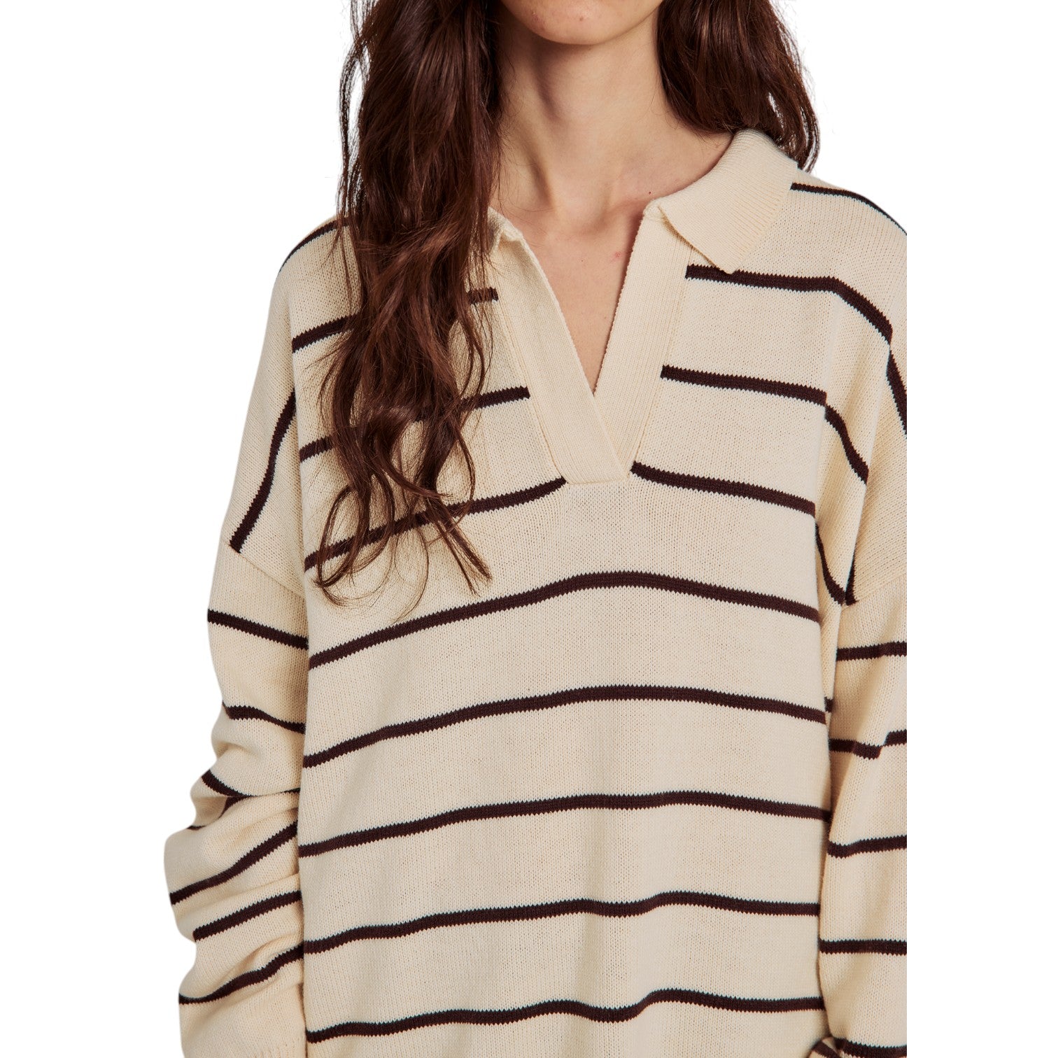 Norr Canto Knit Top Brown Stripe