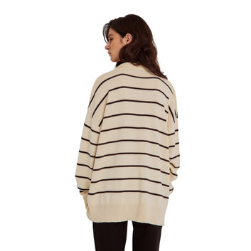 Norr Canto Knit Top Brown Stripe