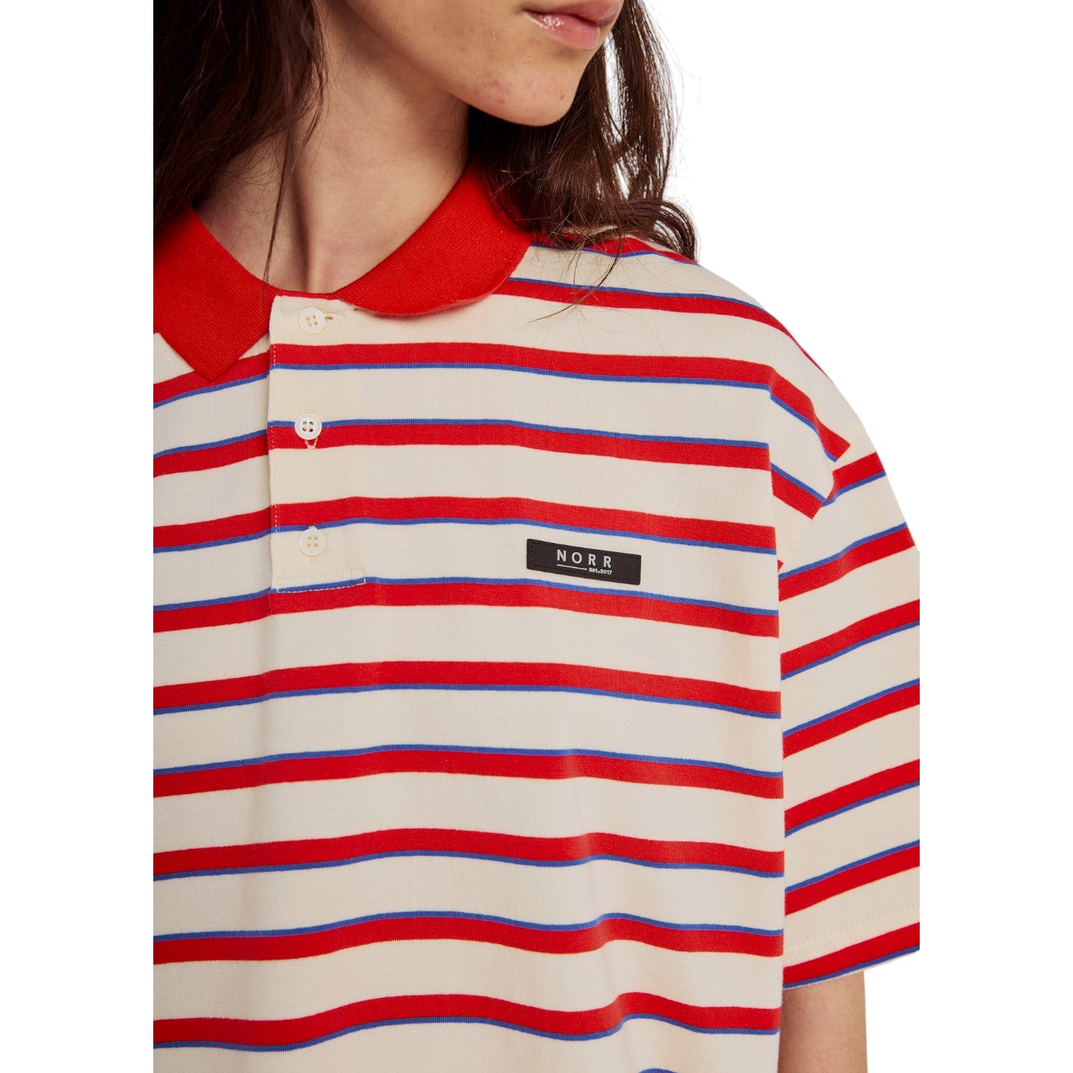 Norr Dagma SS Polo Ivory Red