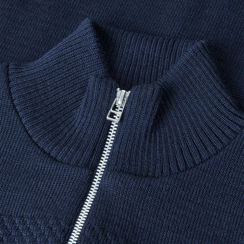 Mads Nørgaard M Wool Klemens Zip Knit Sky Captain