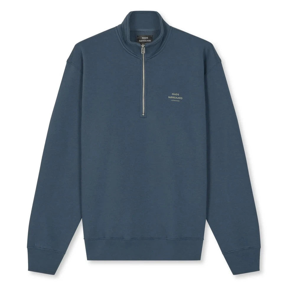 Mads Nørgaard M Standard Half Zip Logo Midnight Navy