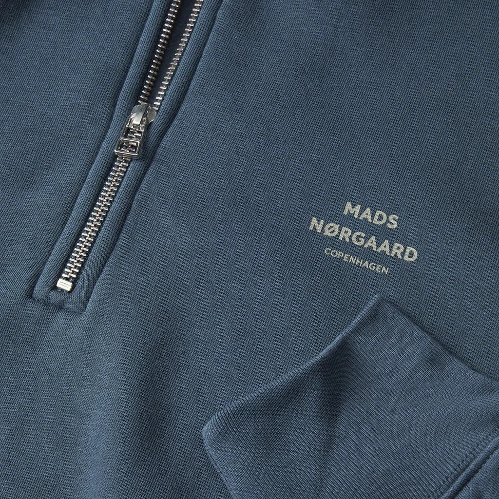 Mads Nørgaard M Standard Half Zip Logo Midnight Navy