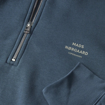 Mads Nørgaard M Standard Half Zip Logo Midnight Navy