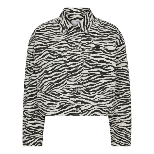 Co'couture W Zion Zebra Crop Jacket Off White Black