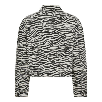 Co'couture W Zion Zebra Crop Jacket Off White Black