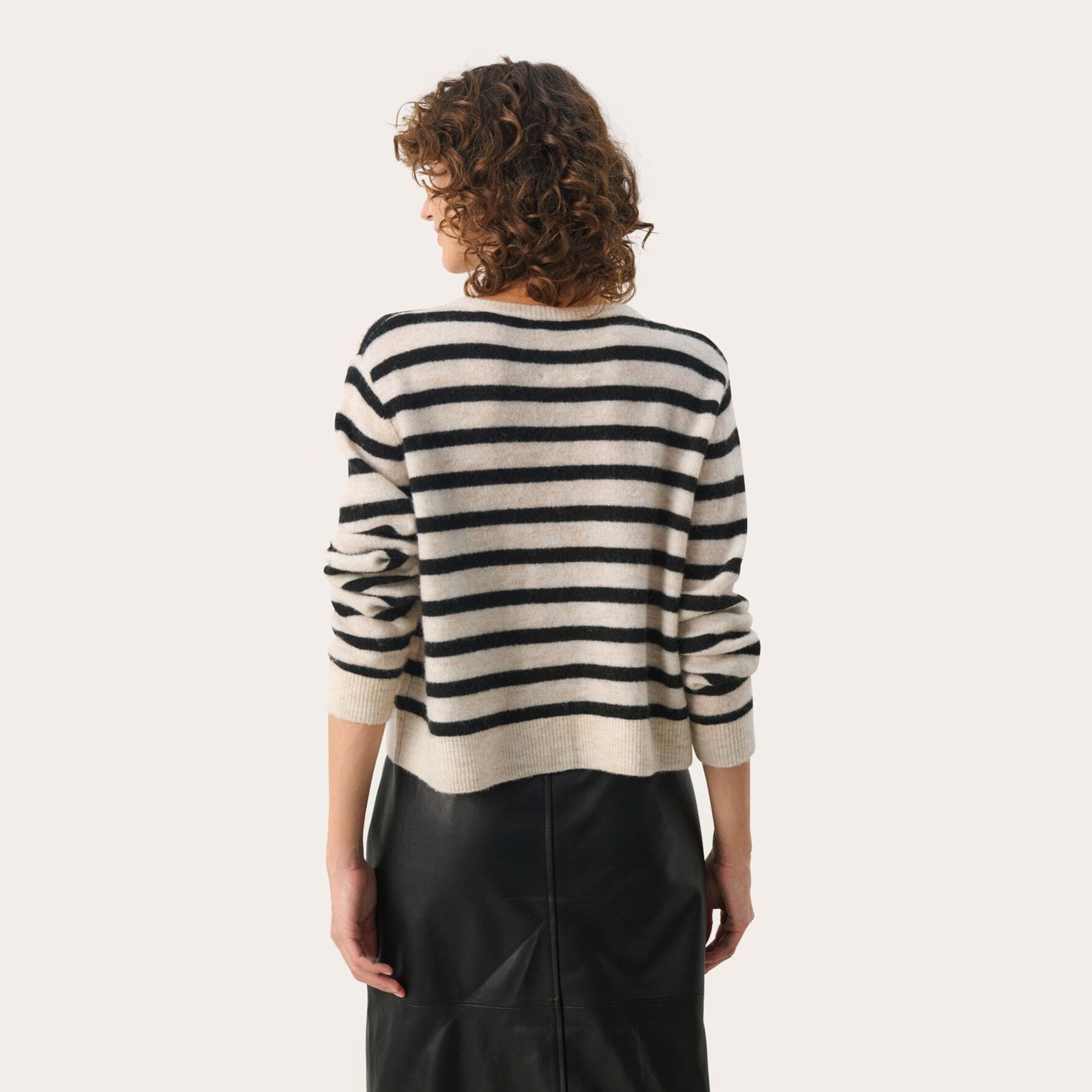 Part Two W LinikaPW Cardigan Black Stripe