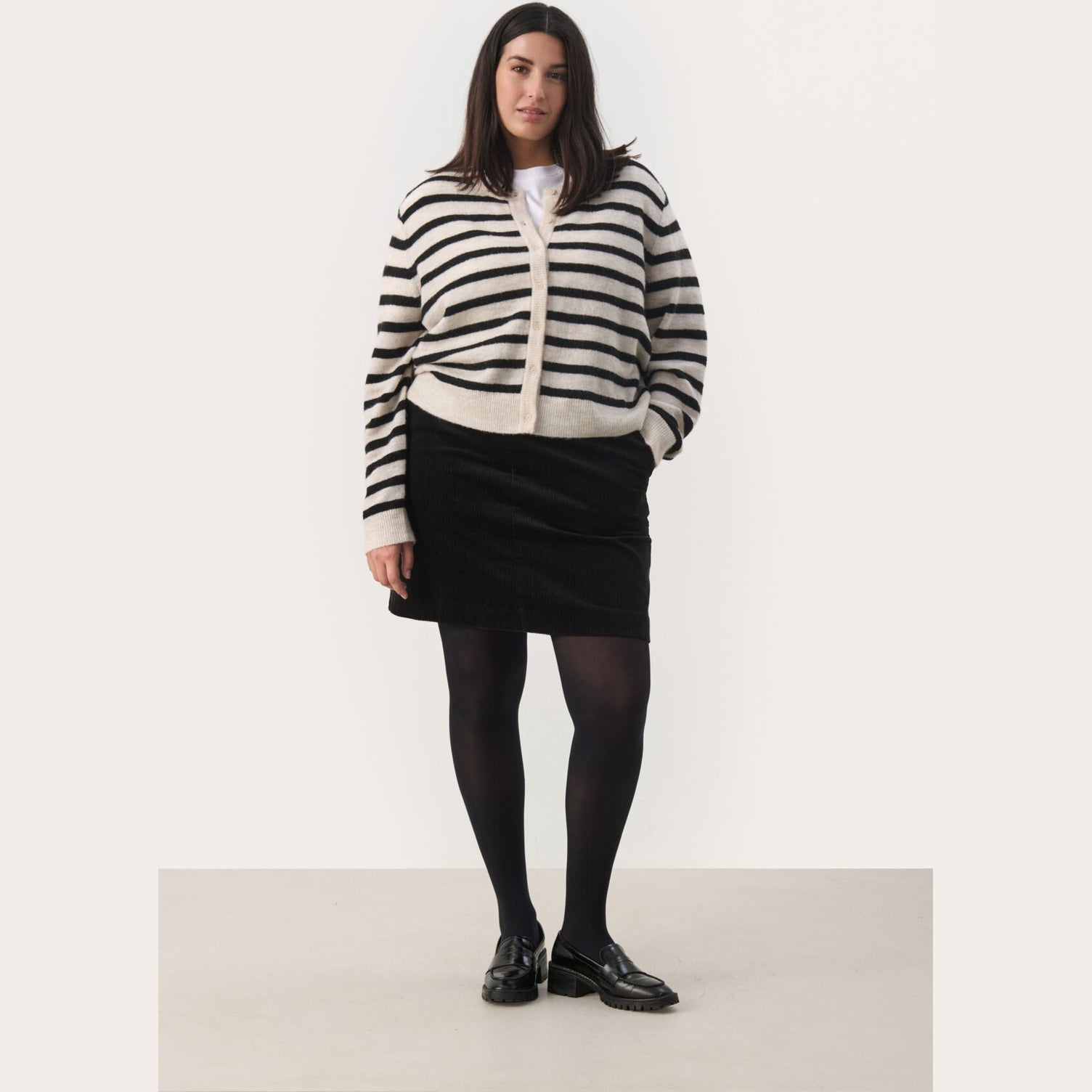 Part Two W LinikaPW Cardigan Black Stripe