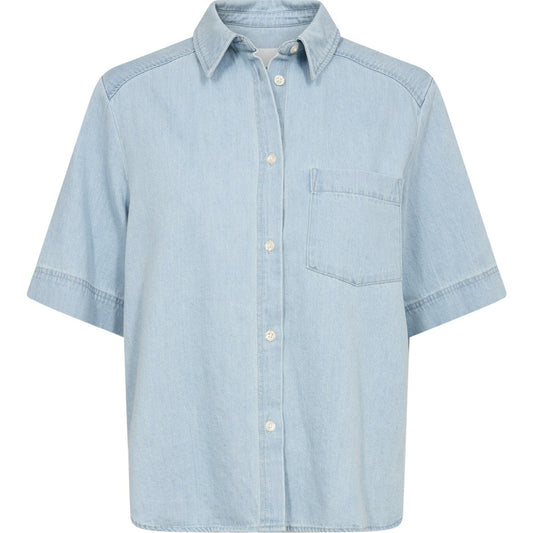 Part Two NiclaPW SH Shirt Whiteish Blue Denim