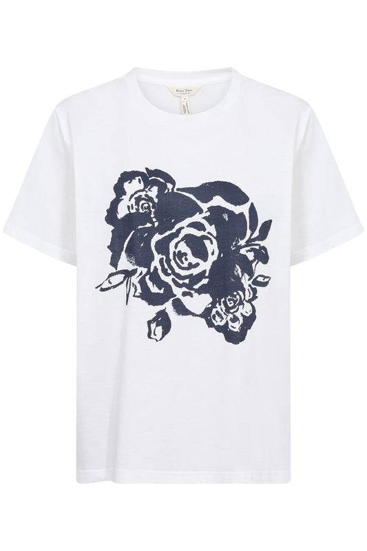 Part Two NahidPW TS T-shirt Bright White Rose Print