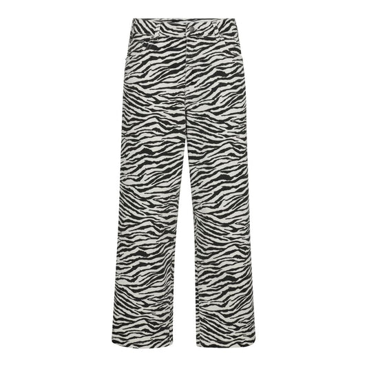 Co'couture W Zion Zebra Crop Pants Off White Black