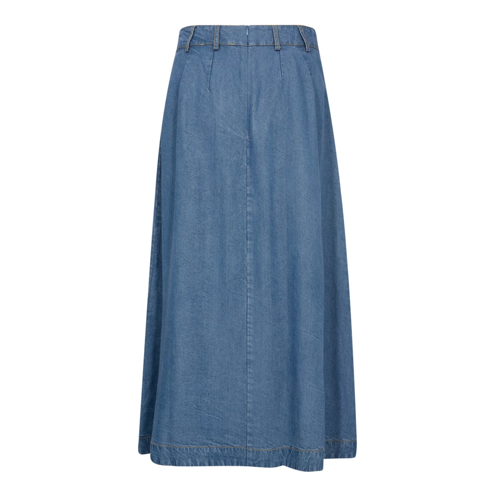 Co'couture W Anya Denim Pleat Skirt Denim Blue