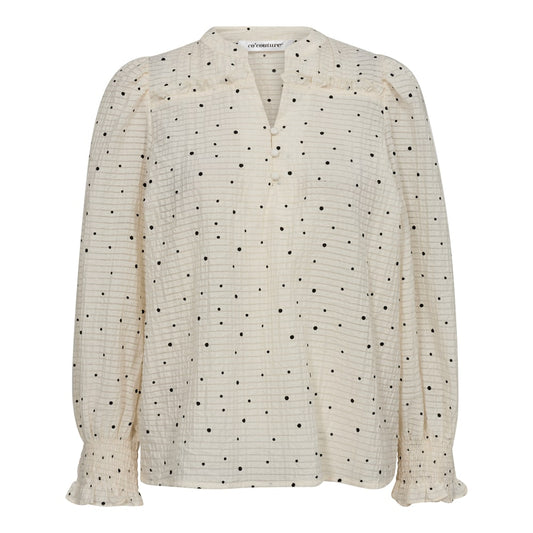 Co'Couture W Tess Dot Blouse Off White