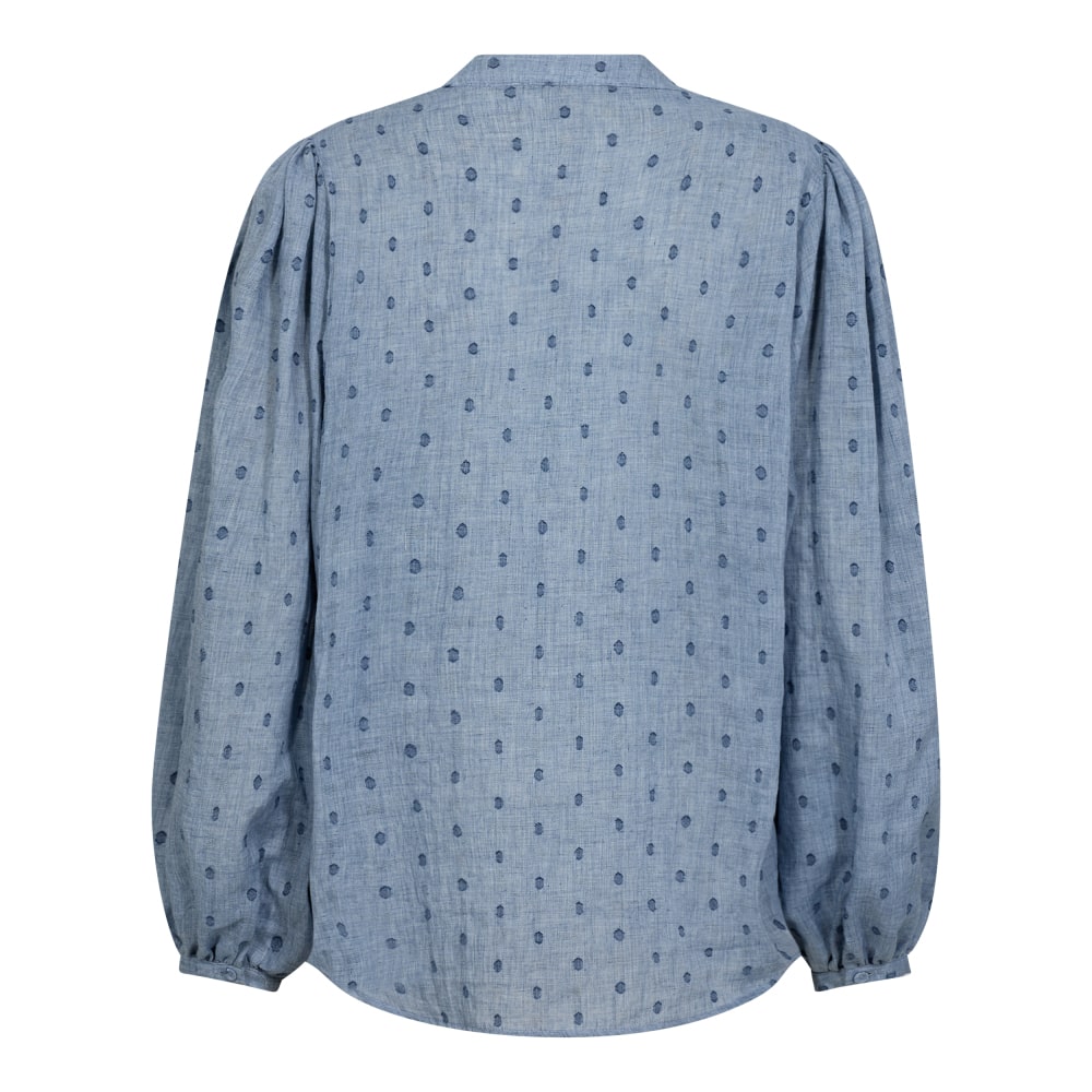 Co'couture W Dottie V-Shirt Dusty Blue