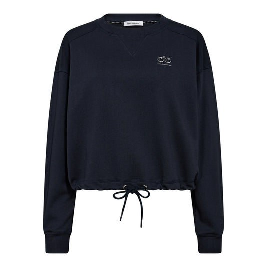 Co'Couture W CleanCC Crop Tie Sweat Navy