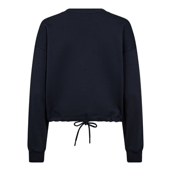 Co'Couture W CleanCC Crop Tie Sweat Navy