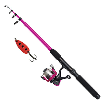 Kinetic lille Viking fiskestang, go fishing combo, pink