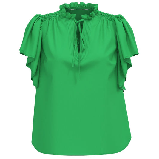 Co'couture W SunriseCC SS Frill Top Green