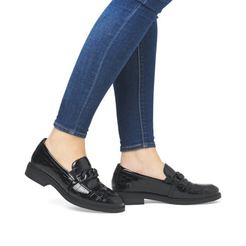 Remonte W Loafer Croco med Spænde Black