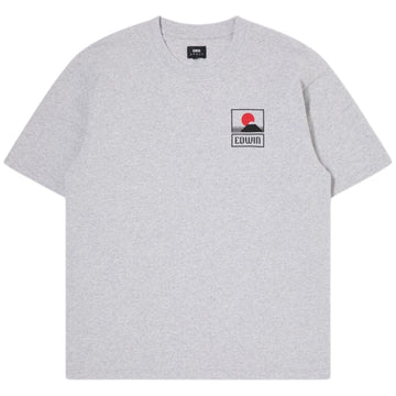 EDWIN U Sunset On Mount Fuji T-Shirt Grey Marl