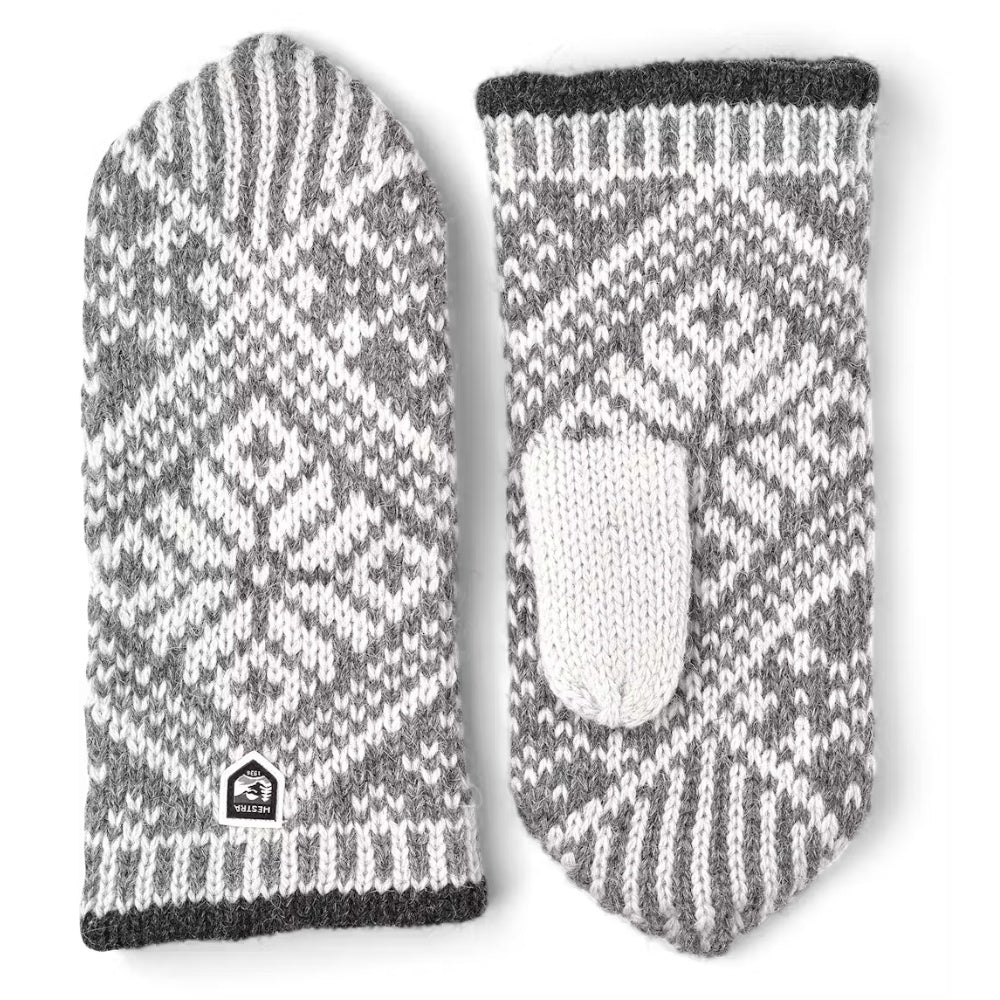 Hestra W Nordic Wool Mitt Grey Off White