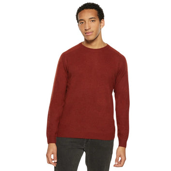 Knowledge Cotton Apparel M O-Neck Wool Knit Fired Brick