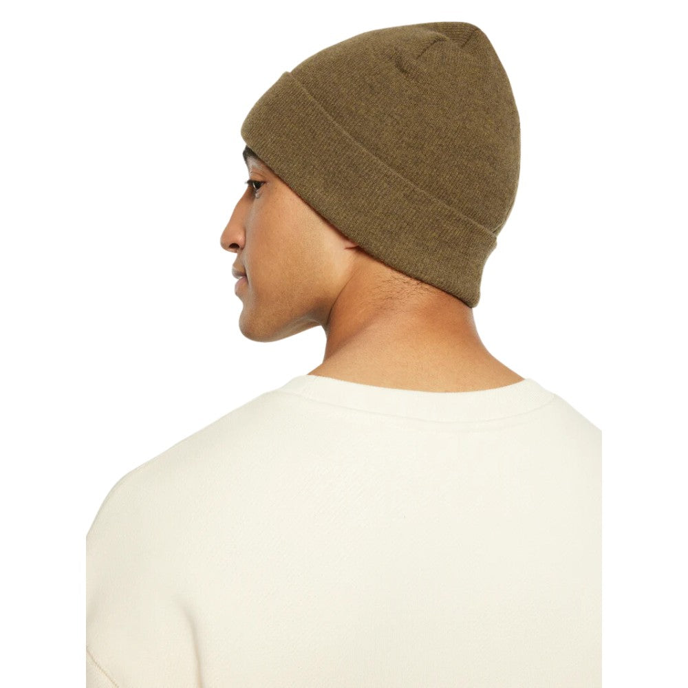 Knowledge Cotton Apparel M Double Layer Wool Beanie Dark Olive