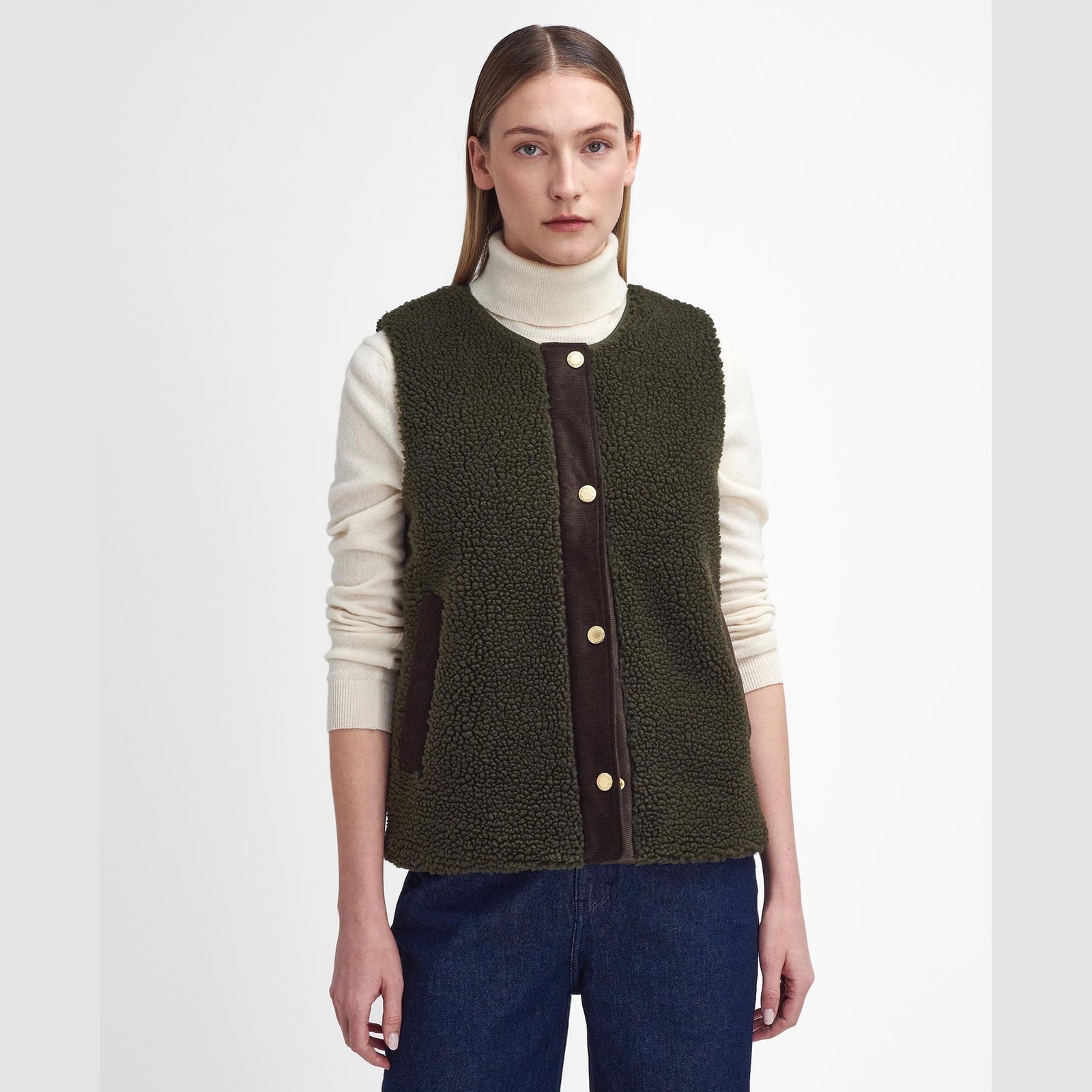 Barbour W Dulcie Liner Vest Olive