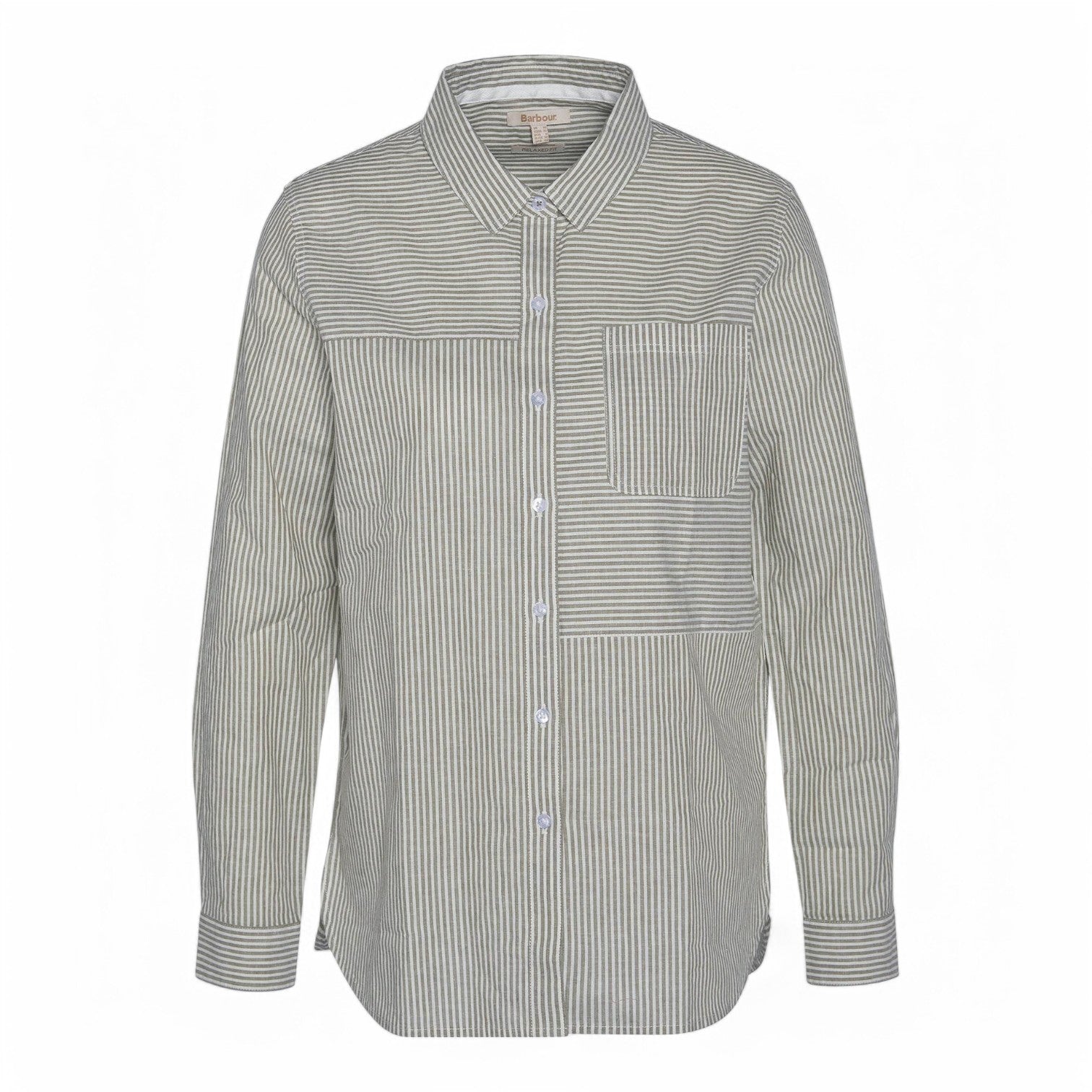 Barbour W Beachfront Shirt Dusky Green Stripe