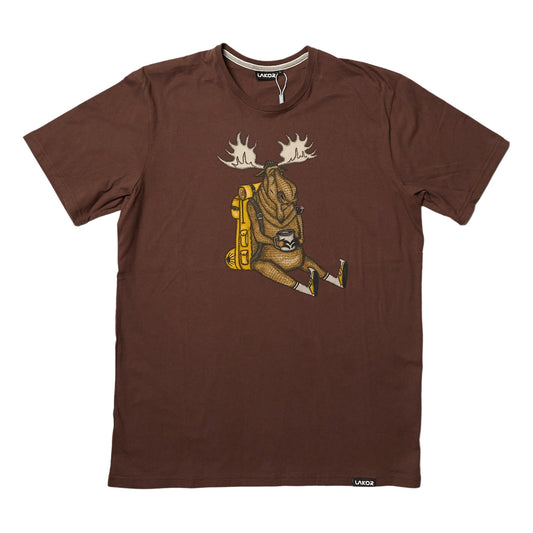 Lakor U Snooze Moose T-Shirt Chicory Coffe