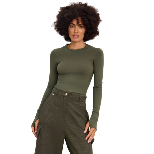 Lune Active W Maia Micromodal Soft Rib Longsleeve Deep Moss