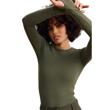 Lune Active W Maia Micromodal Soft Rib Longsleeve Deep Moss