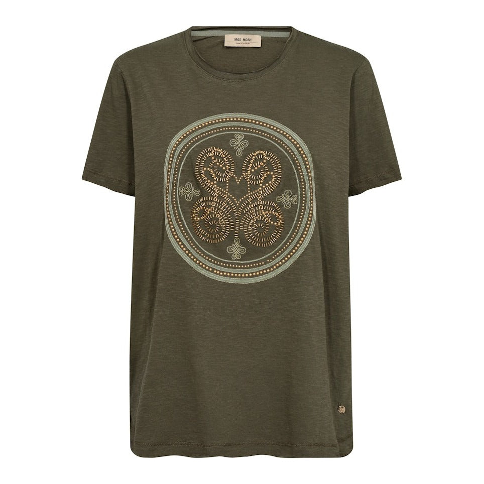 Mos Mosh Zano O-Ss Embroidery T-Shirt Sea Turtle