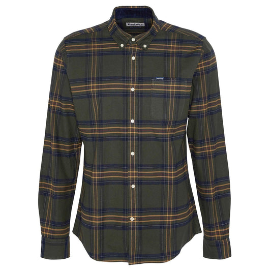 Barbour M Portdown Tailored Checked Shirt Olive