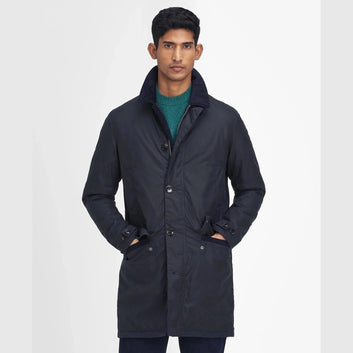 Barbour M Wax Mac Frakke Navy