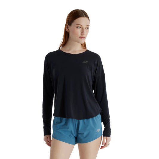 New Balance W Drapey Long Sleeve T-Shirt Black