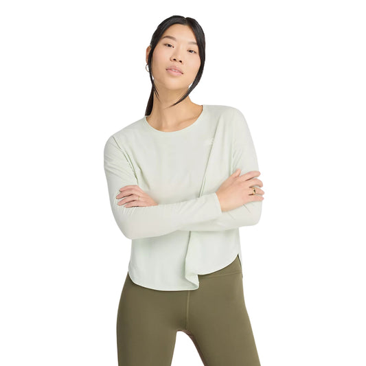 New Balance W Drapey Long Sleeve T-Shirt Natural Mint