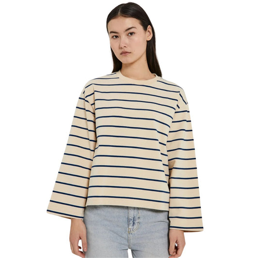 Norr W Giva L/S Tee Navy Stripe