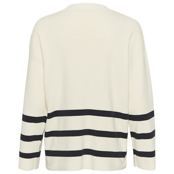 Part Two W Emely Pullover Dark Navy Bold Stripe