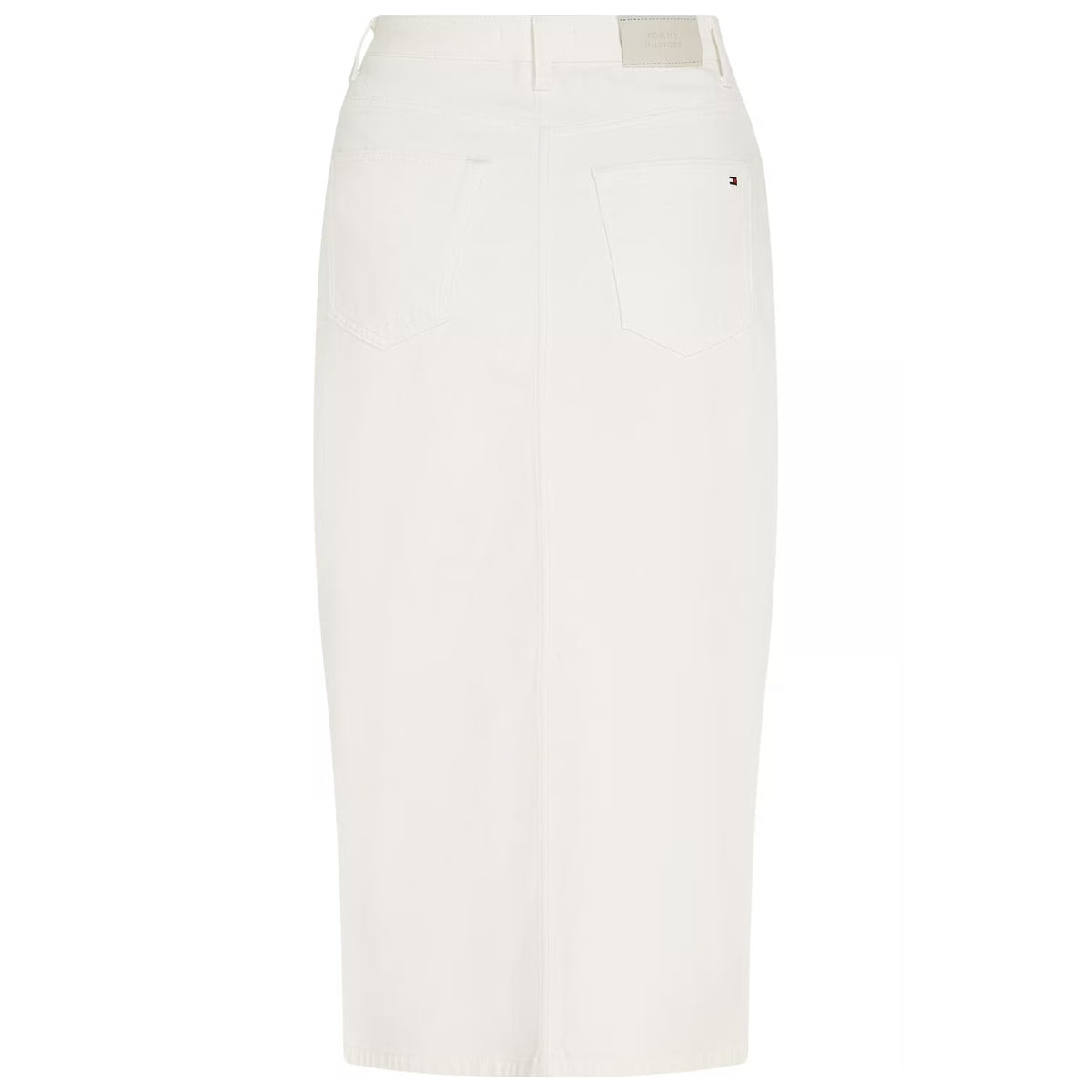 Tommy Hilfiger W Midi Straight Skirt HW Ecru