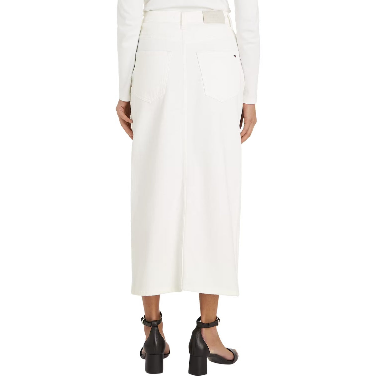 Tommy Hilfiger W Midi Straight Skirt HW Ecru