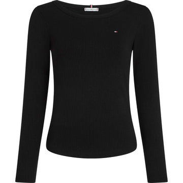 Tommy Hilfiger W Slim Rib O-Neck Black