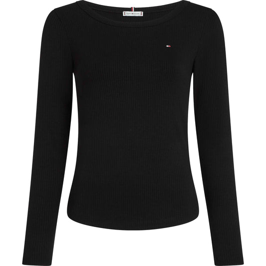 Tommy Hilfiger W Slim Rib O-Neck Black