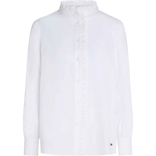 Tommy Hilfiger W Cotton Frill Relaxed Shirt Optic White