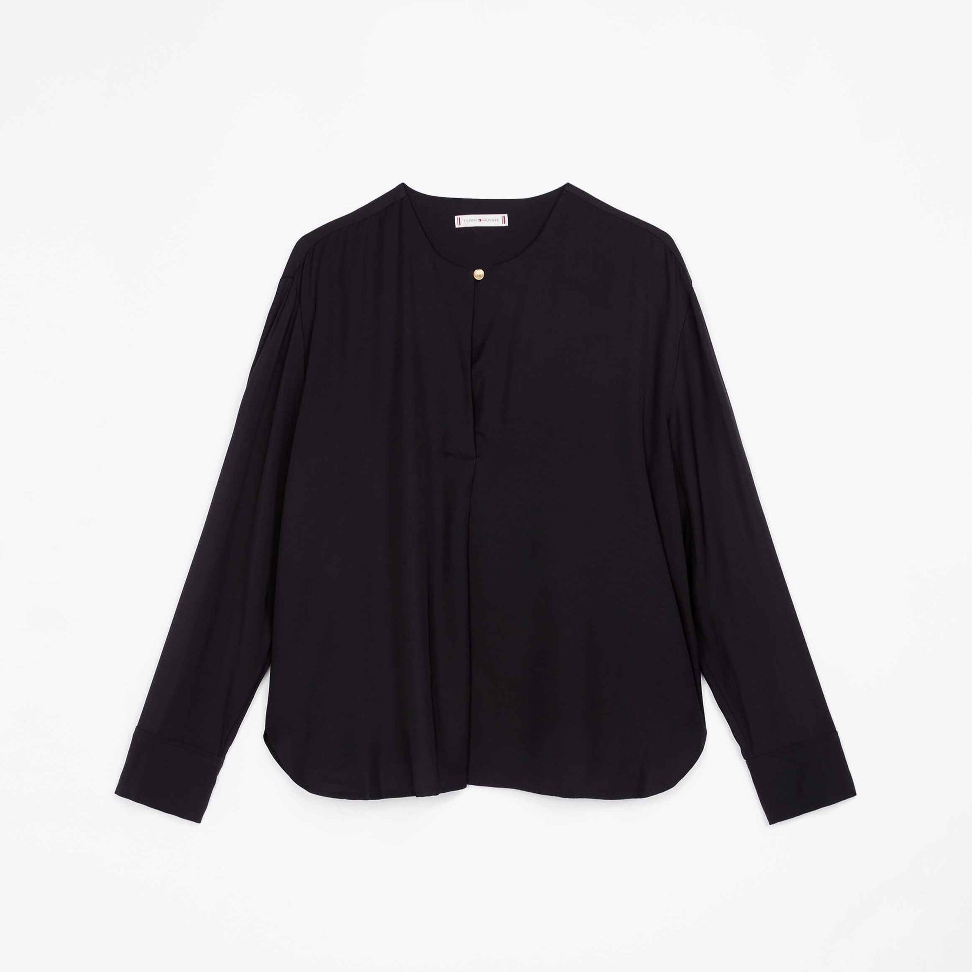 Tommy Hilfiger W Fluid Viscose V- Neck Relaxed Blouse Black