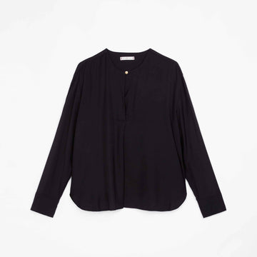 Tommy Hilfiger W Fluid Viscose V- Neck Relaxed Blouse Black