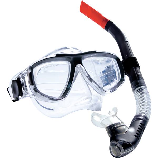 Dykkersæt voksen maske & snorkel, sort