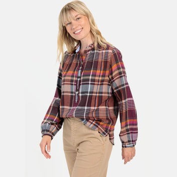 Camel Active W Blouse Plum Check