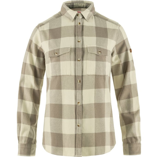 Fjällräven W Övik Heavy Flannel Shirt Fog Chalk White